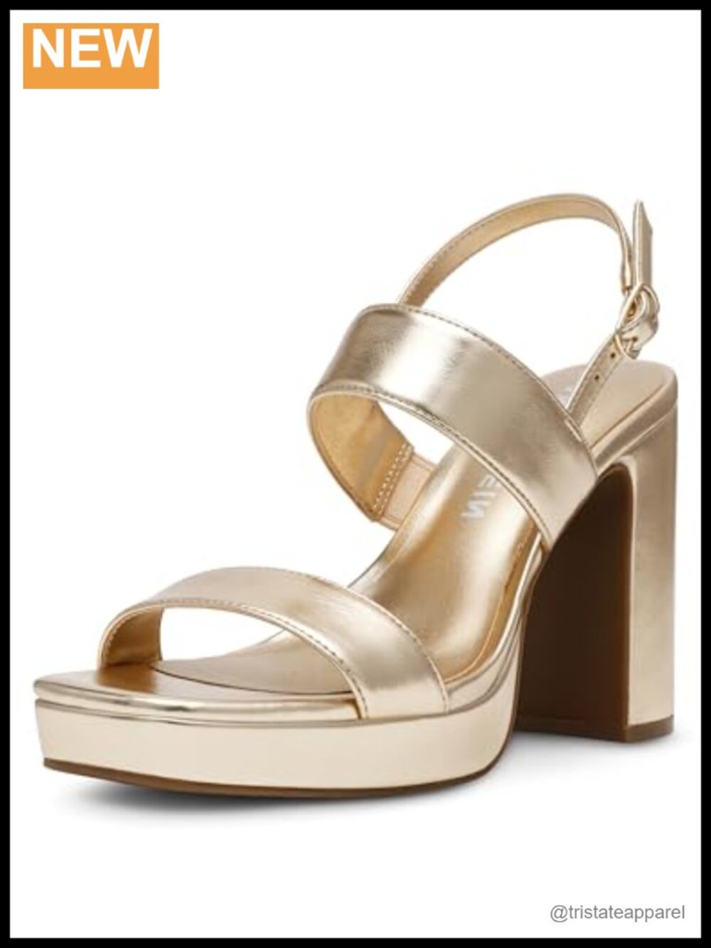 Anne Klein Zaya Faux Leather Platform Heeled Sandals Ankle Strap